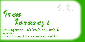 iren kormoczi business card